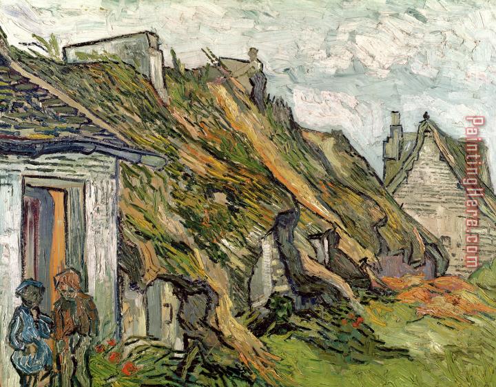 Vincent van Gogh Thatched Cottages In Chaponval